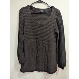 Brown long sleeve knit sweater tunic by Style and Co size M